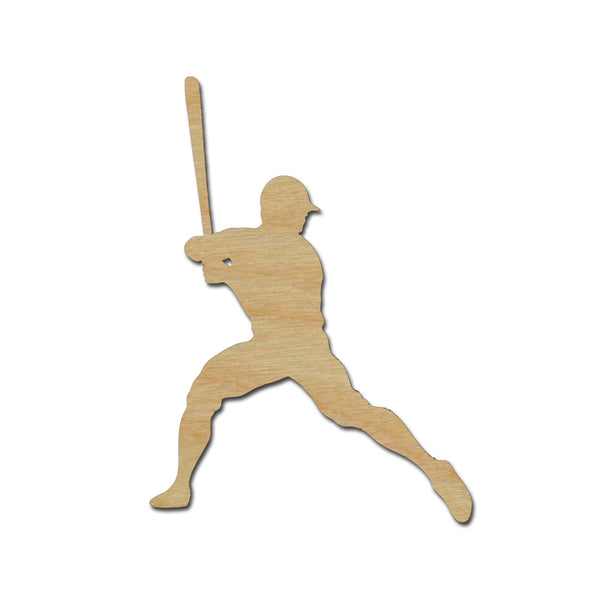 Baseball Player Batter Wood Cutout Shape Silhouette Blank Unpainted Si