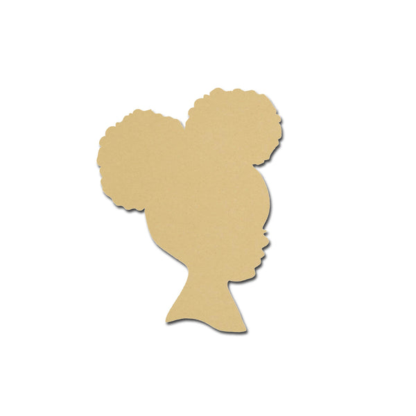 Afro Girl Head Shape Unfinished Wood Cutout African Decor Variety of S ...